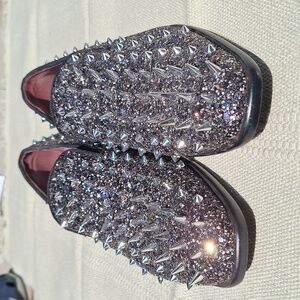 After Midnight black spike and glitter dress shoes